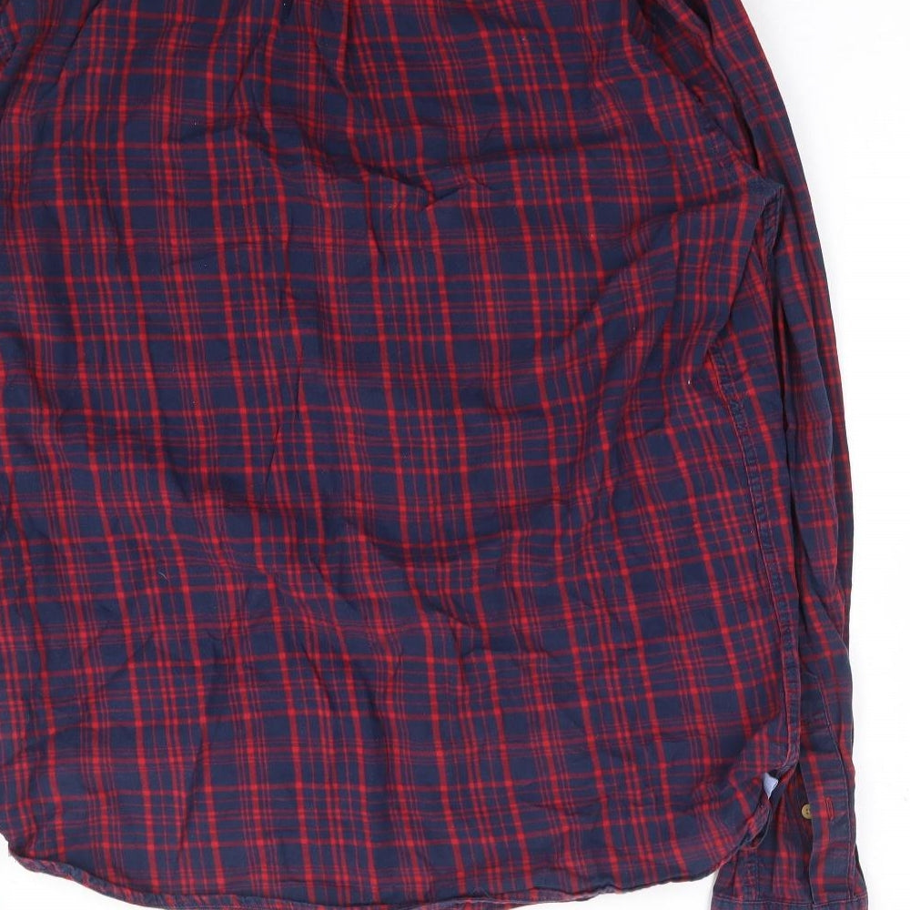 Howick Mens Blue Plaid Cotton Button-Up Size M Collared Button