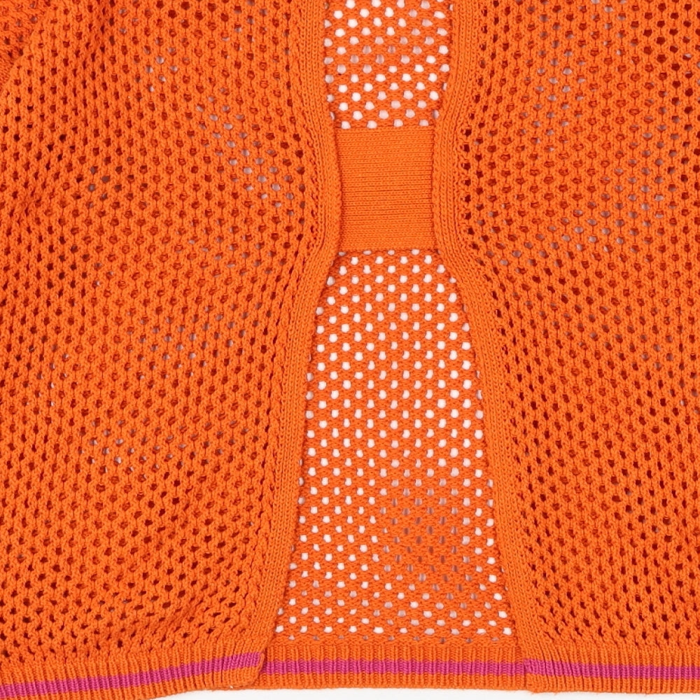 NEXT Womens Orange Round Neck Cotton Pullover Jumper Size S