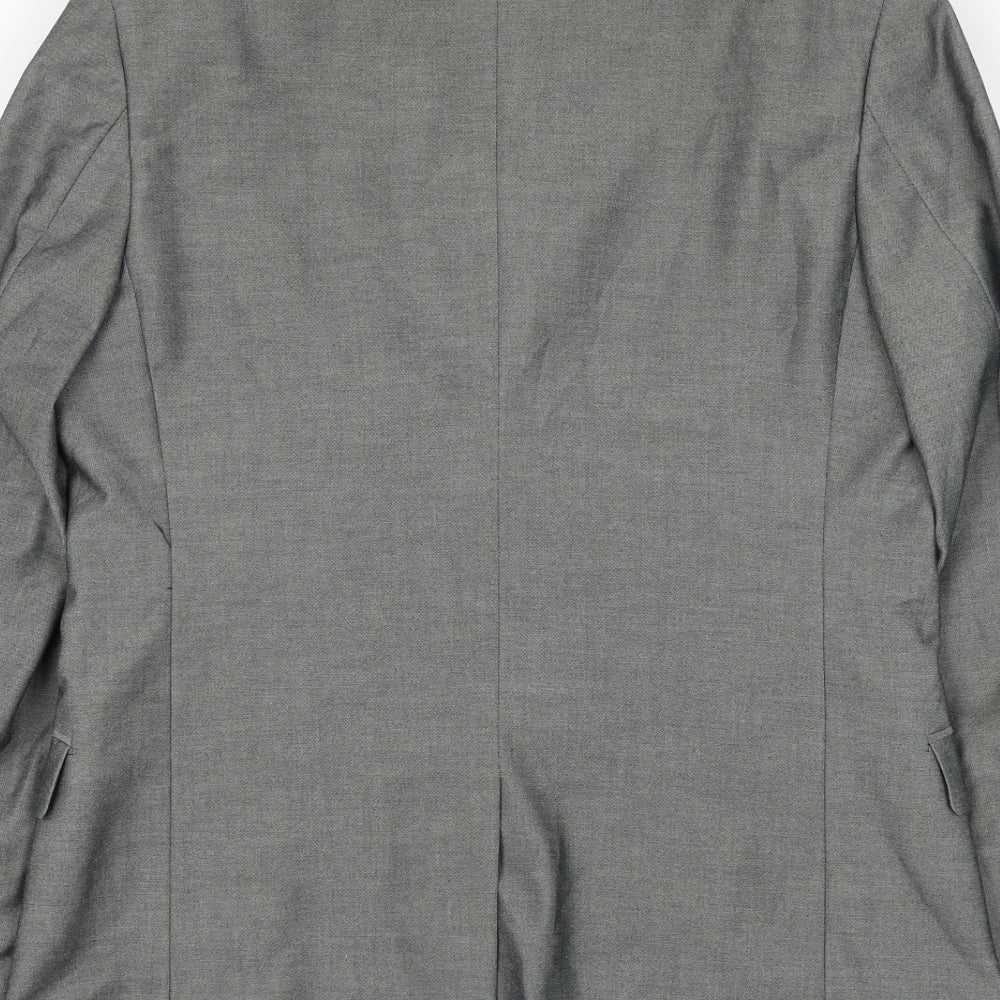Topman Mens Grey Polyester Jacket Suit Jacket Size 40