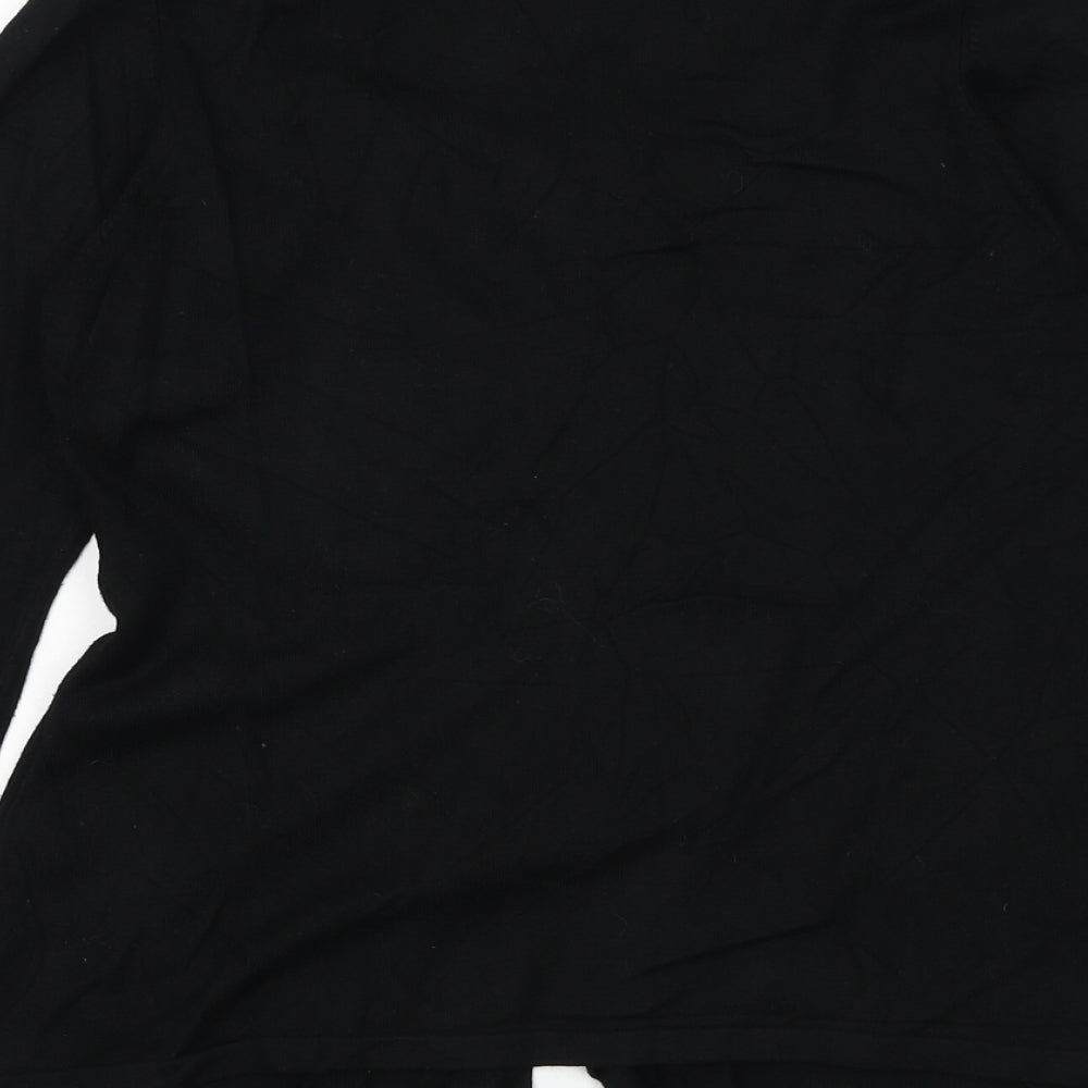 Marks & Spencer Womens Black Round Neck Viscose Cardigan Jumper Size 10