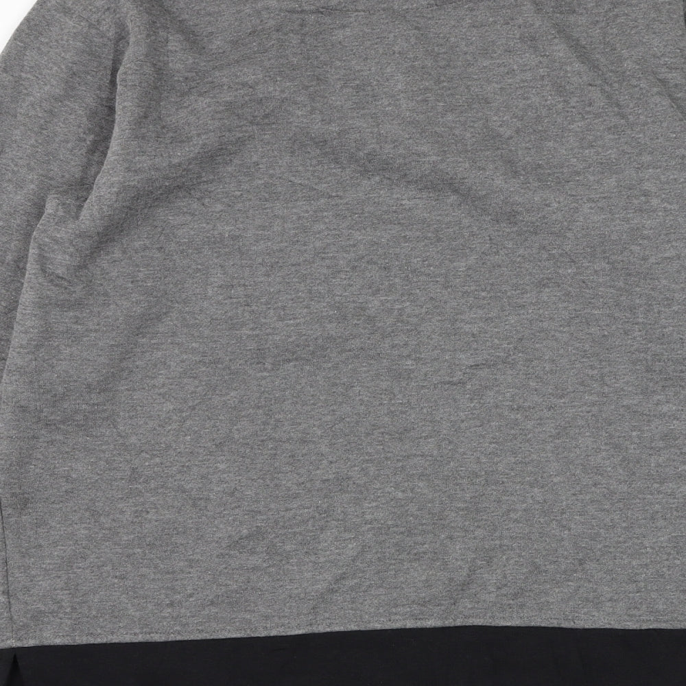 Jennifer Moore Womens Grey Polyester Henley Sweatshirt Size M Pullover