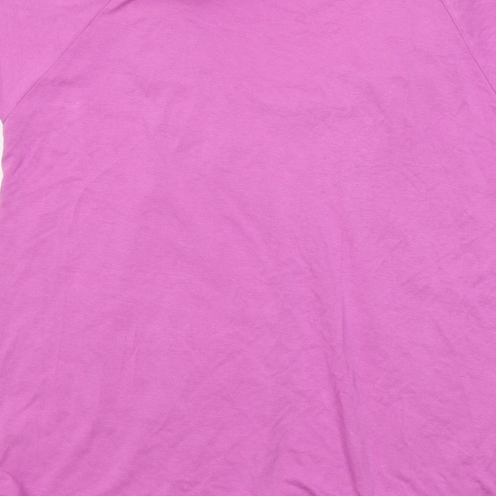 Emreco Womens Pink Viscose Basic T-Shirt Size 12 Round Neck
