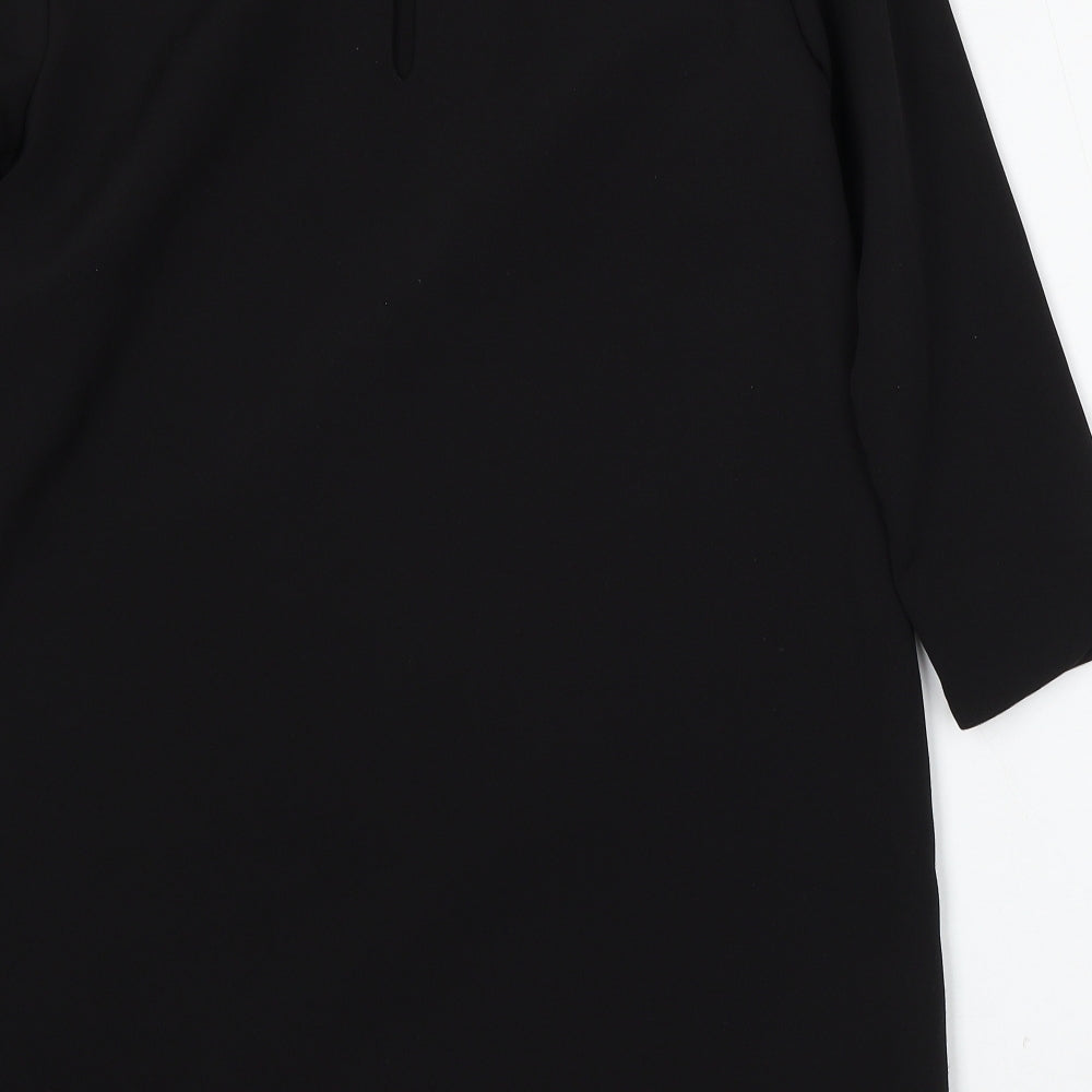 H&M Womens Black Polyester Sheath Size 12 Round Neck