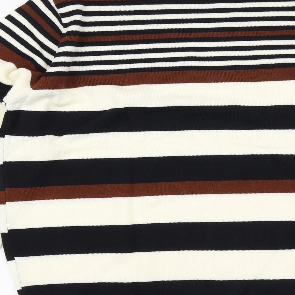 Cedarwood State Mens Multicoloured Round Neck Striped Acrylic Pullover Jumper Size XL