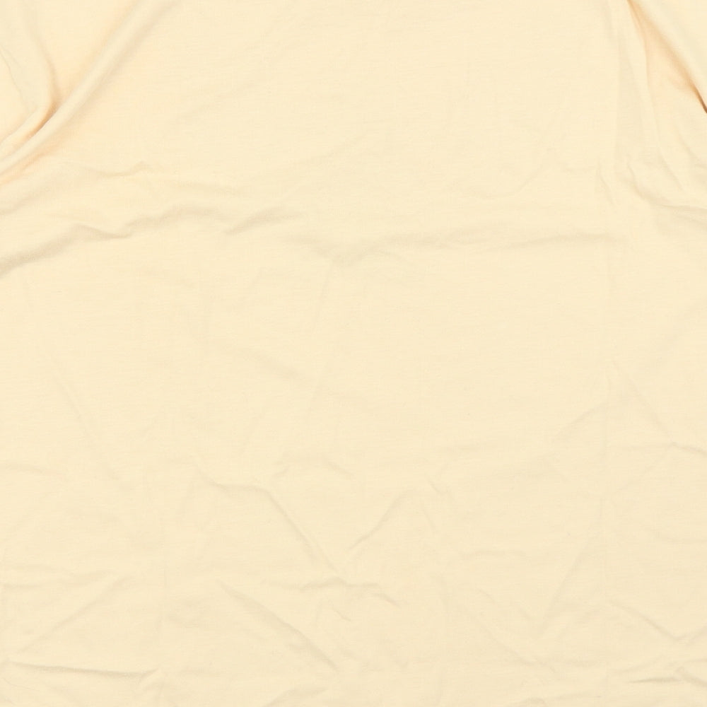 In Style Womens Beige Polyester Basic T-Shirt Size L Round Neck