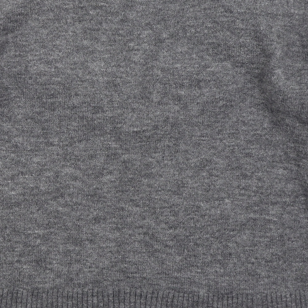 River Island Womens Grey V-Neck Viscose Pullover Jumper Size S
