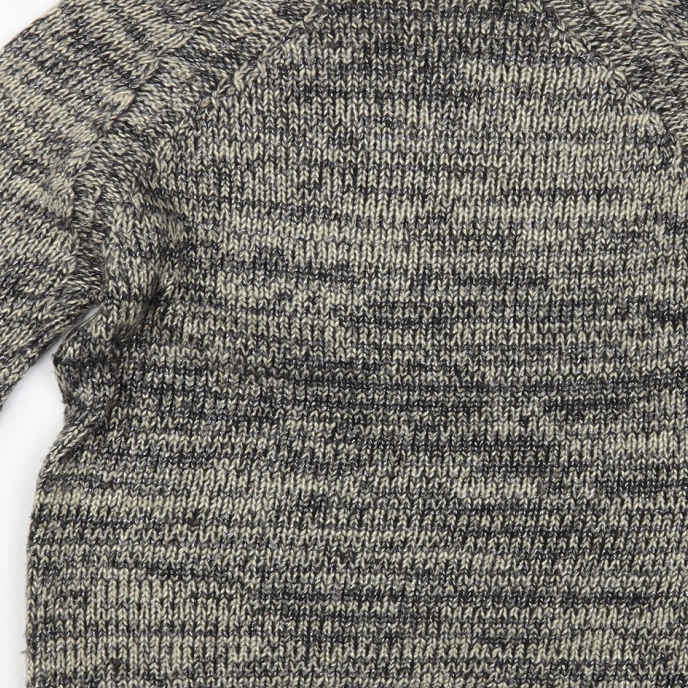 Mango Womens Grey Boat Neck Polyester Pullover Jumper Size S