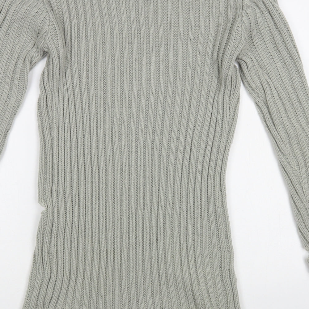 In the Style Womens Grey Roll Neck Acrylic Tunic Jumper Size S