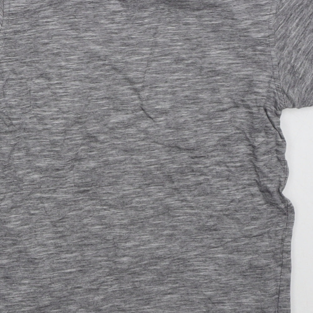 George Boys Grey Cotton Basic T-Shirt Size 7-8 Years Crew Neck Pullover