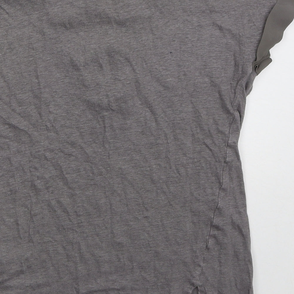 NEXT Womens Grey Linen Basic T-Shirt Size 6 Square Neck