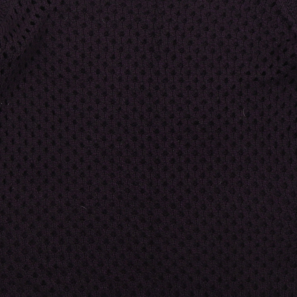 H&M Womens Purple Round Neck Acrylic Pullover Jumper Size L