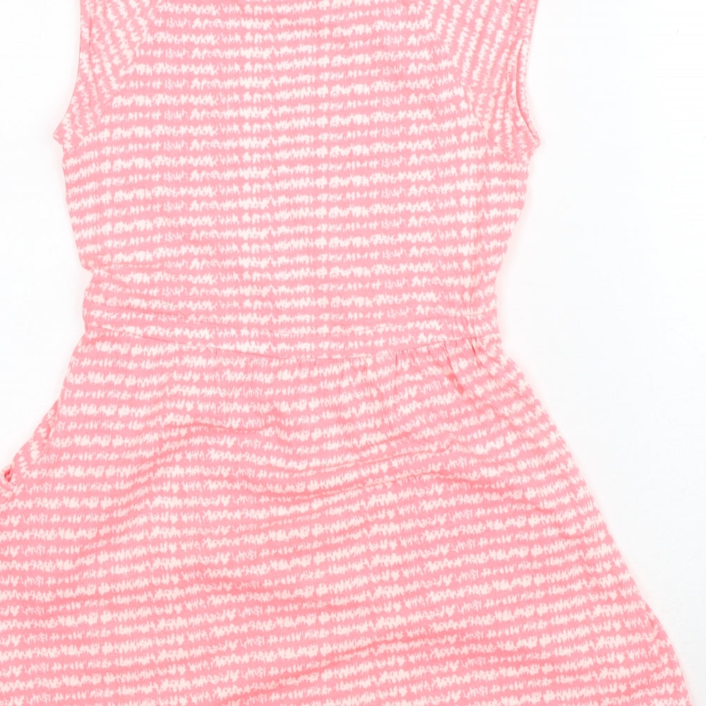 Mountain Warehouse Girls Pink Geometric Cotton A-Line Size 9-10 Years Scoop Neck