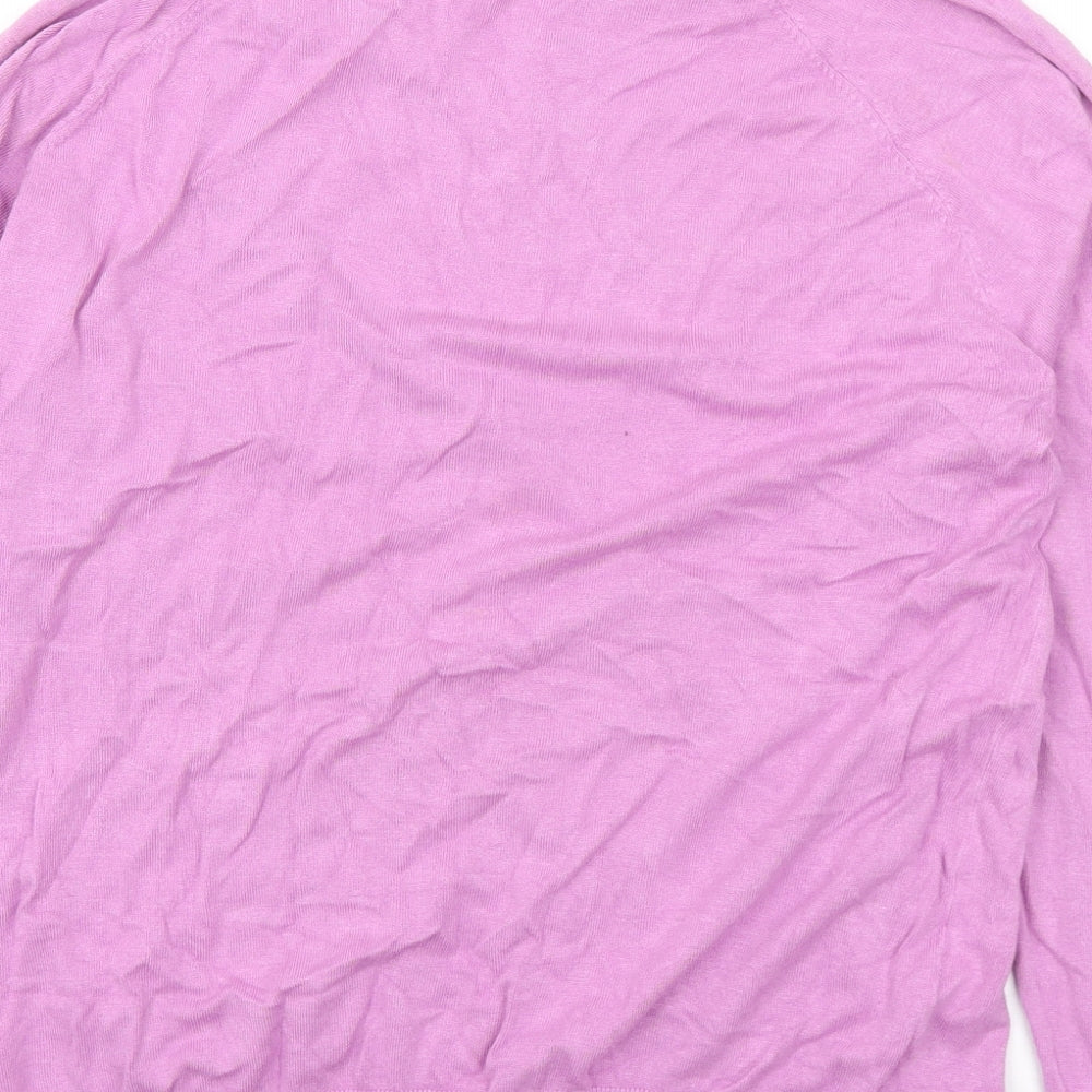 Dunnes Stores Womens Purple Round Neck Viscose Pullover Jumper Size XL