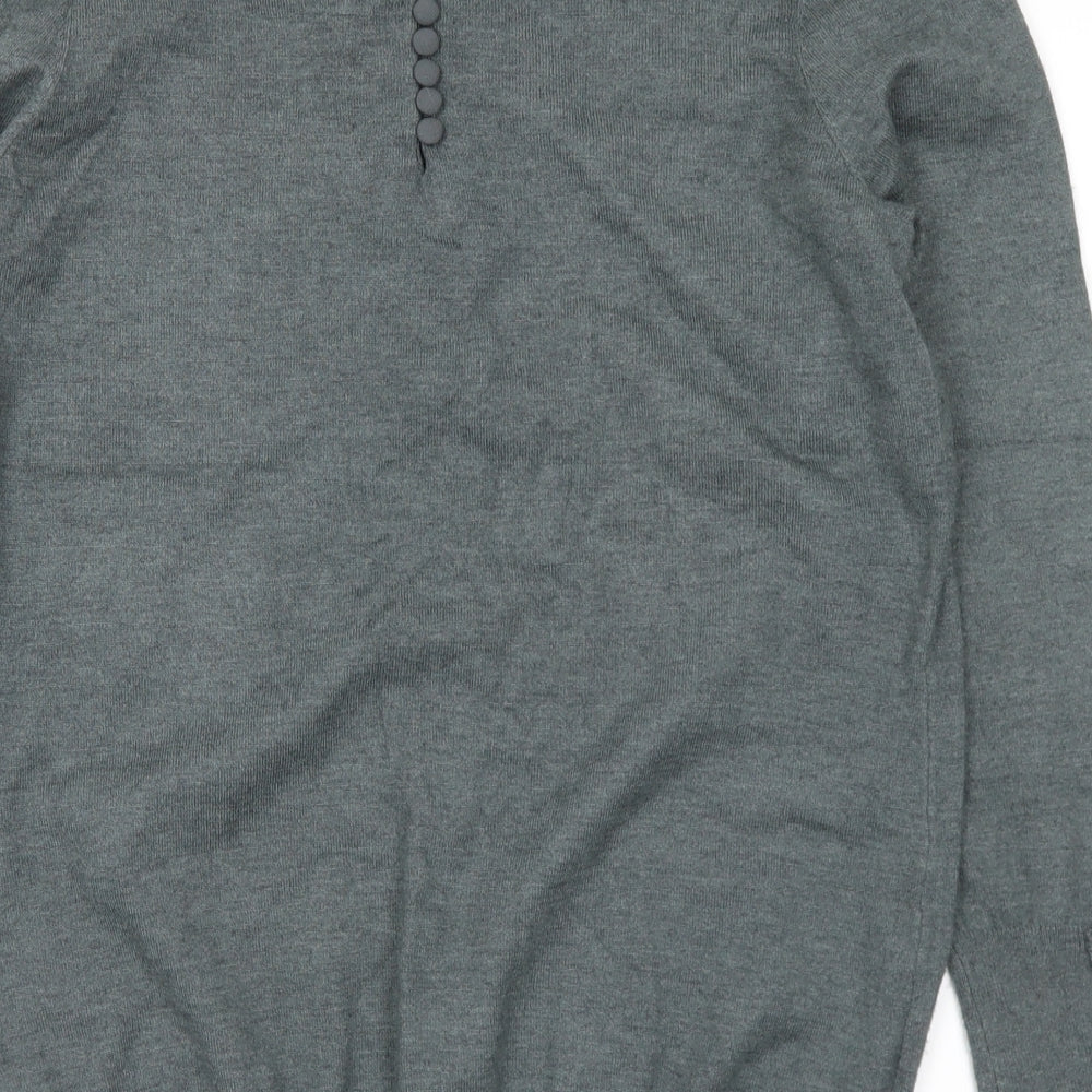 Savida Womens Grey Crew Neck Viscose Pullover Jumper Size S