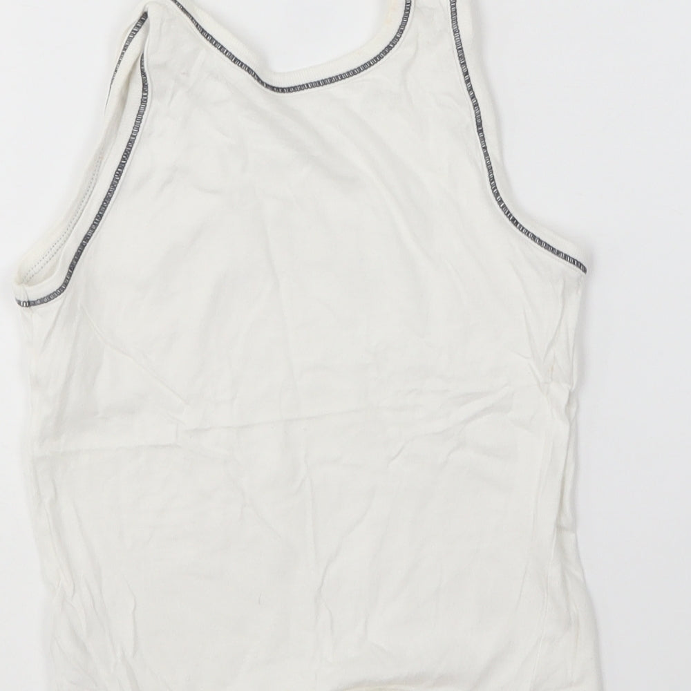 Mothercare Boys White Cotton Basic Tank Size 2-3 Years Round Neck - Thomas the tank