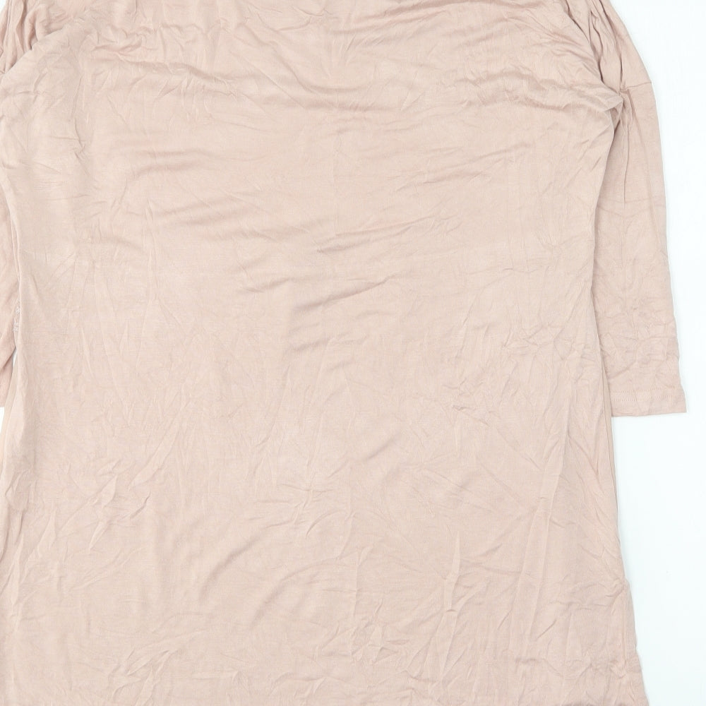 Caterina Lucchi Womens Pink Viscose Basic Blouse Size S Round Neck