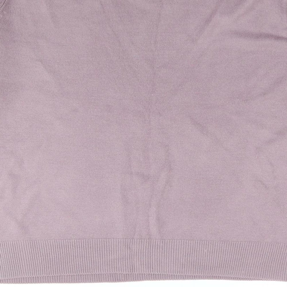 Bonmarché Womens Purple Round Neck Acrylic Pullover Jumper Size L