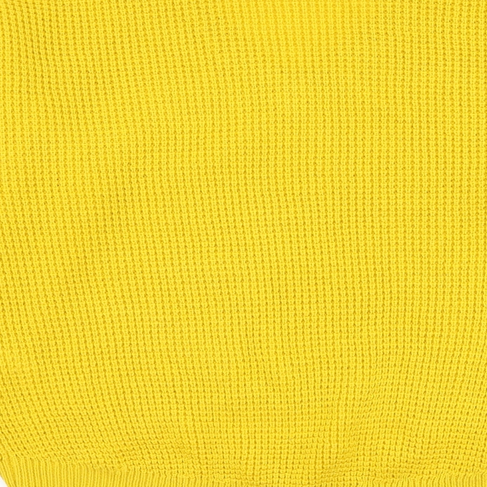Vera Moda Womens Yellow V-Neck Acrylic Pullover Jumper Size S