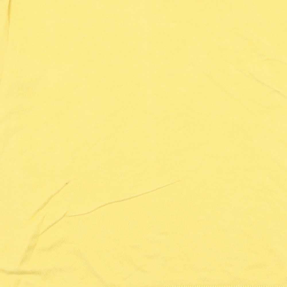 H&M Womens Yellow Round Neck Viscose Pullover Jumper Size M