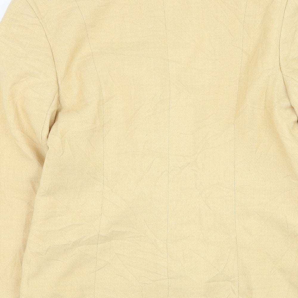 Anne Brooks Womens Yellow Jacket Blazer Size 10 Button