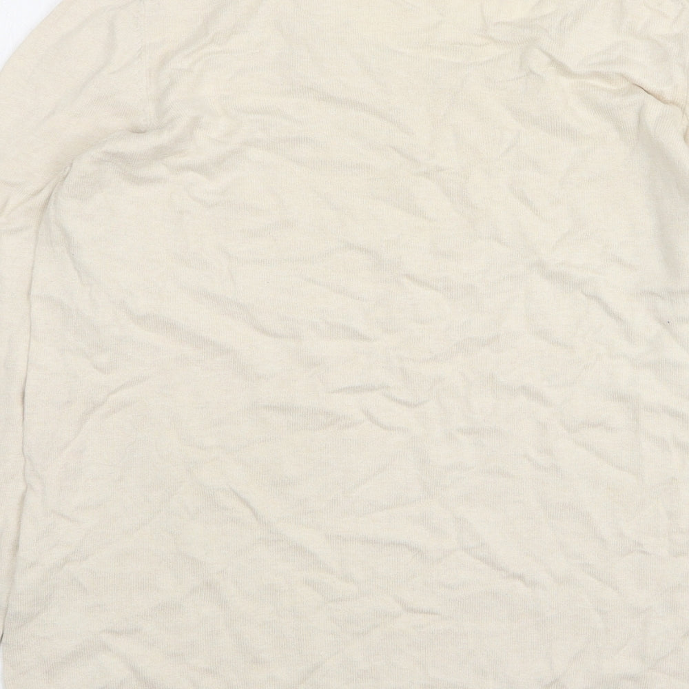 EDC Womens Beige Round Neck Cotton Pullover Jumper Size L