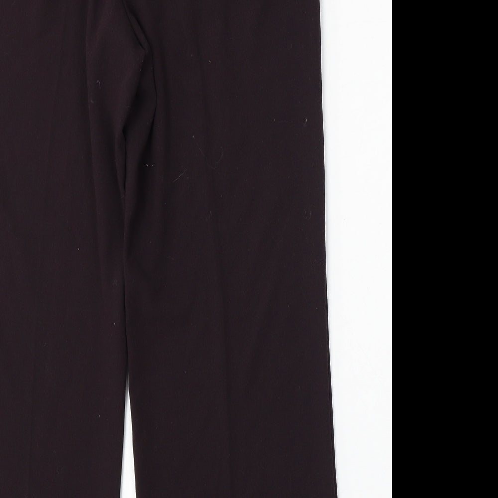 BHS Womens Purple Polyester Trousers Size 14 L28 in Regular