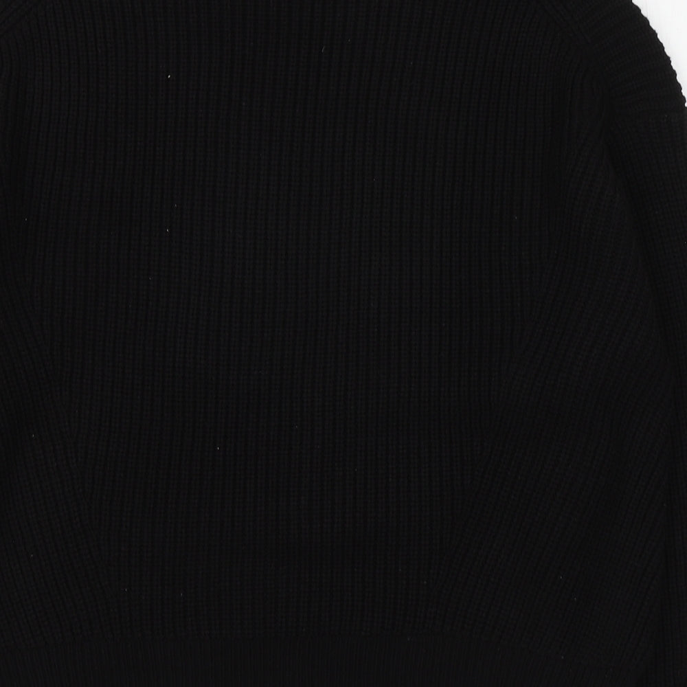 New Look Womens Black Round Neck Acrylic Pullover Jumper Size M