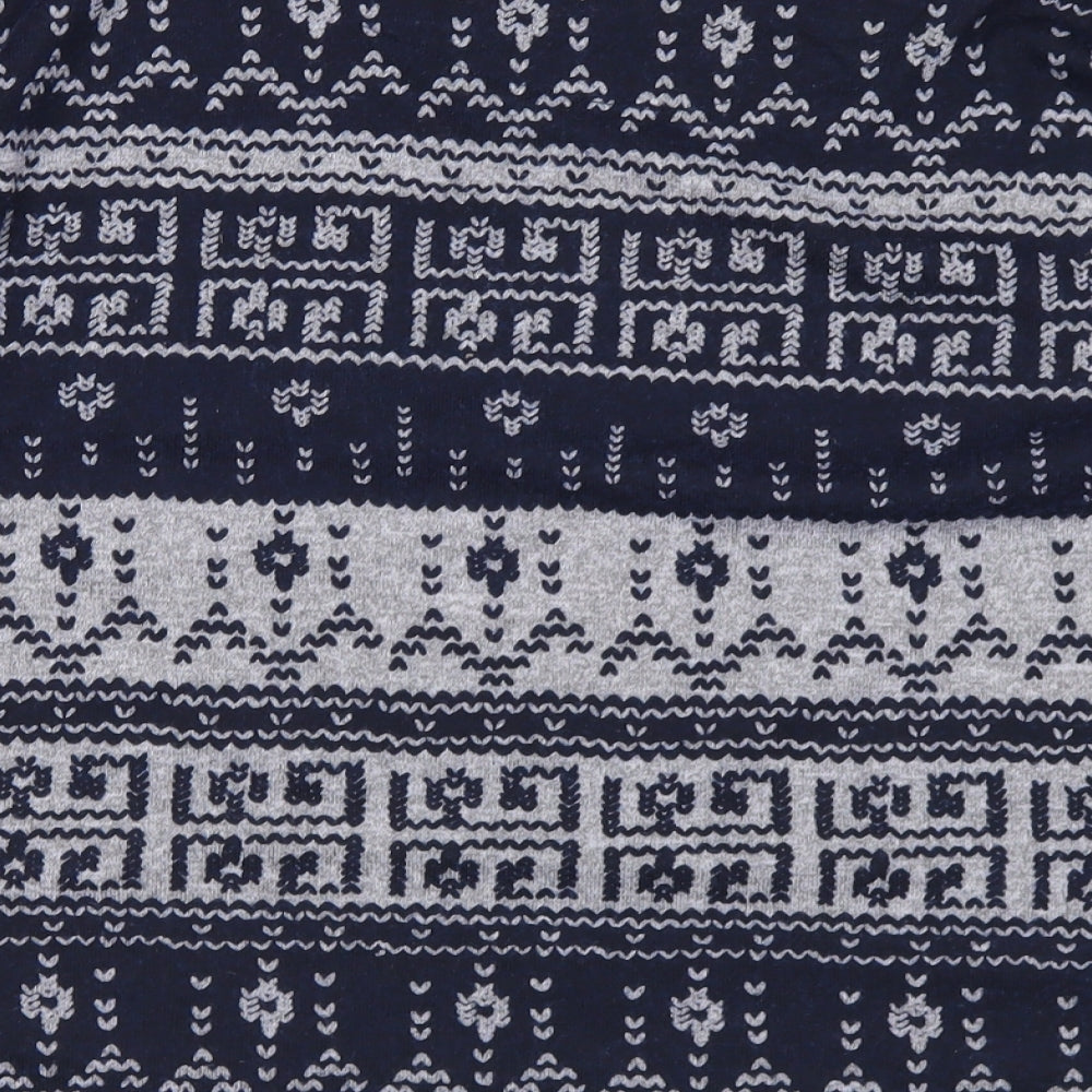Marks & Spencer Womens Black Round Neck Geometric Polyester Pullover Jumper Size 12