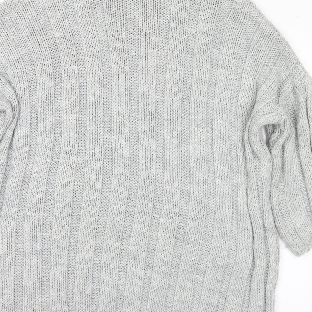 Preworn Womens Grey Roll Neck Acrylic Pullover Jumper Size XL