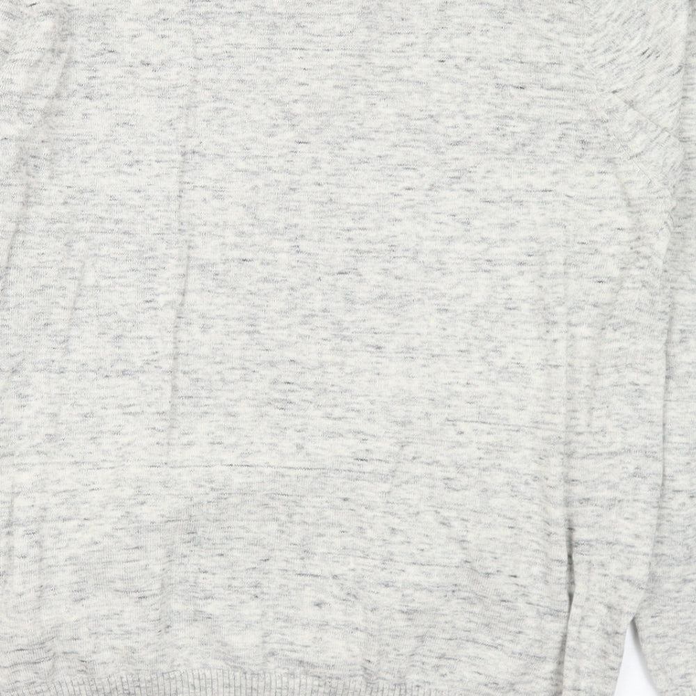 Cedarwood State Womens Grey V-Neck Cotton Pullover Jumper Size L