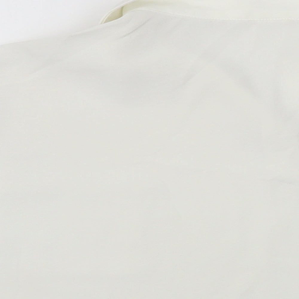 SheIn Girls White Polyester Cropped Blouse Size 11-12 Years Collared Pullover