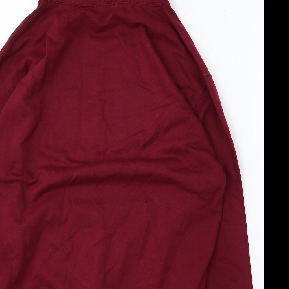 Awdis Womens Red Polyester Pullover Sweatshirt Size L - Made in 2003