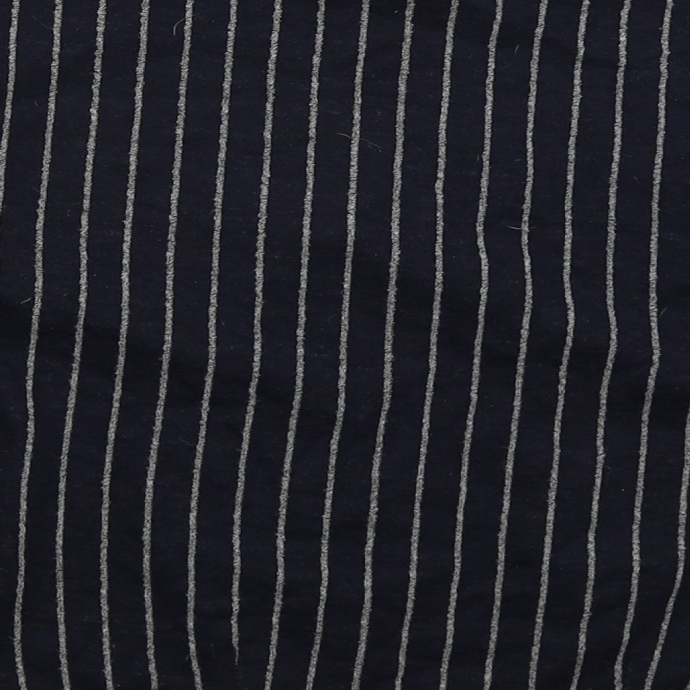 NEXT Womens Blue Round Neck Striped Cotton Pullover Jumper Size 10
