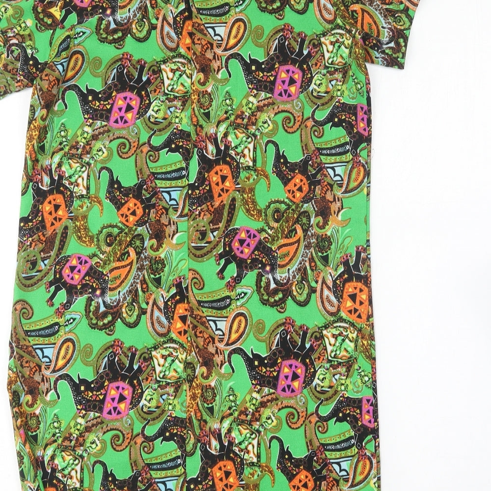 Vera & Lucy Womens Multicoloured Polyester Shift Size S Round Neck