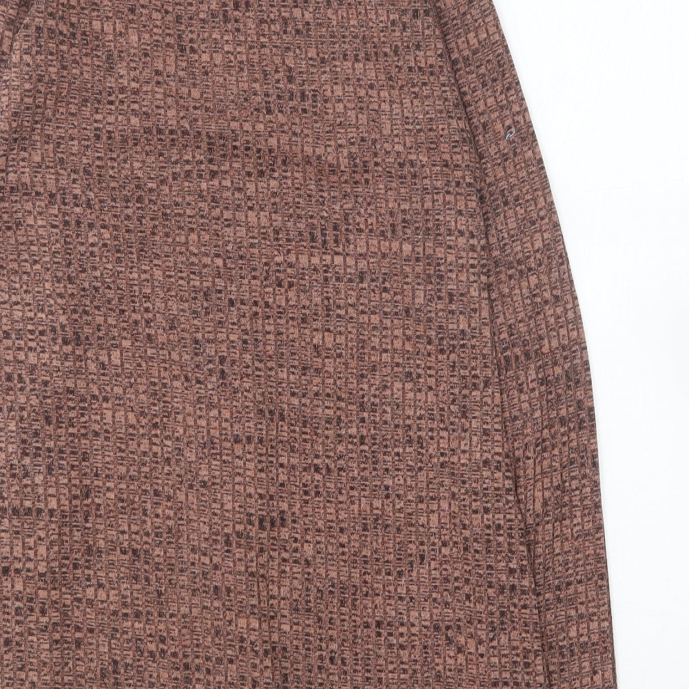 New Look Womens Brown V-Neck Polyester Pullover Jumper Size 12
