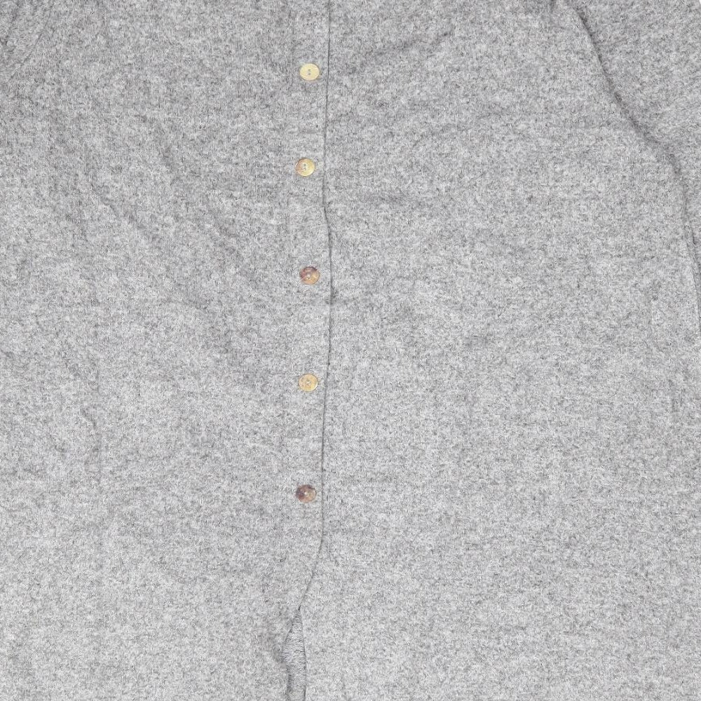 COIN 1804 Womens Grey Round Neck Rayon Tunic Jumper Size XL