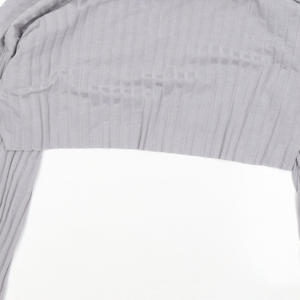 Missguided Womens Grey Polyester Basic Blouse Size 16 V-Neck