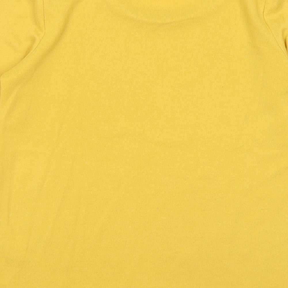 New Look Womens Yellow Round Neck Polyester Pullover Jumper Size 8