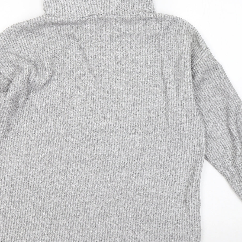 New Look Womens Grey Roll Neck Polyester Pullover Jumper Size S