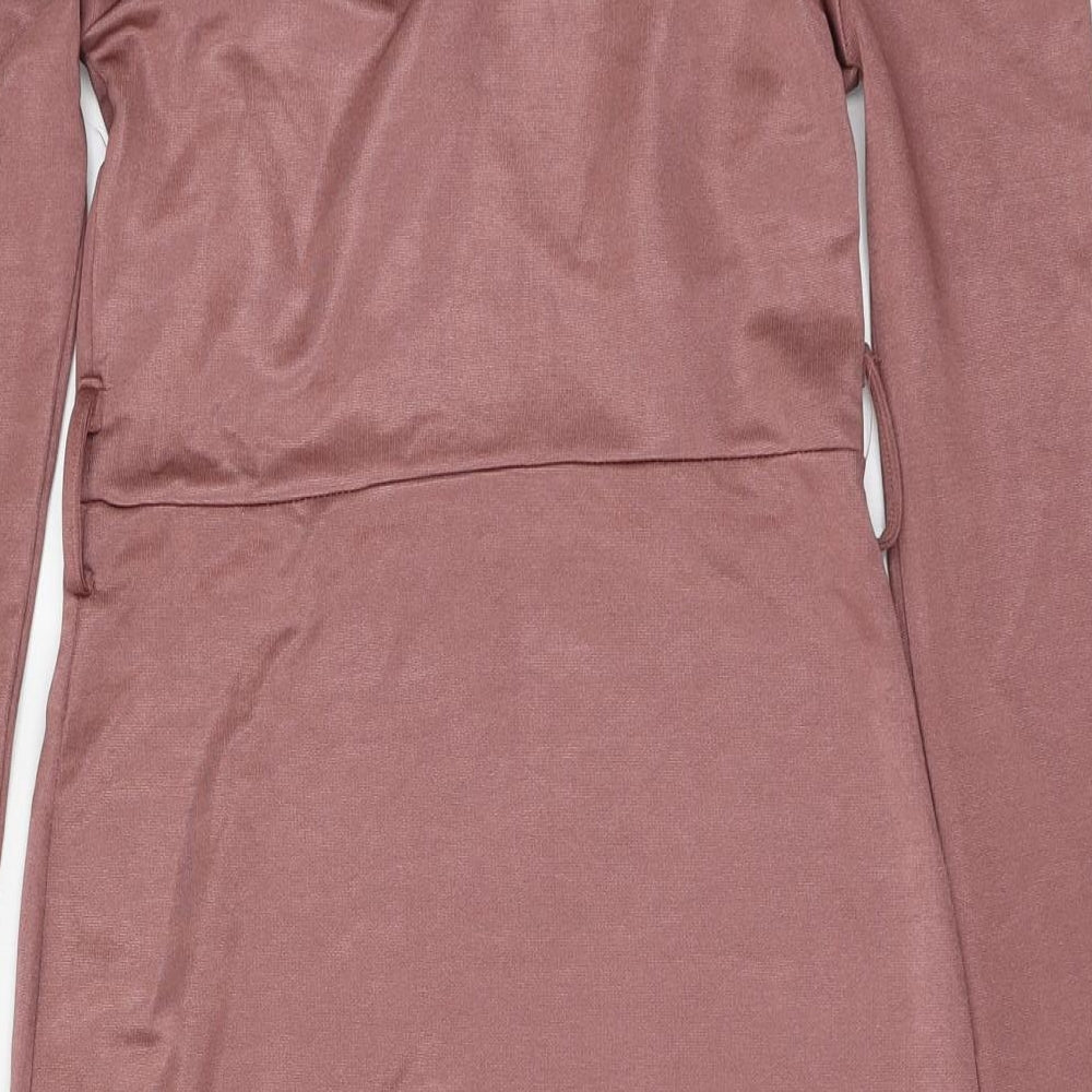 ASOS Womens Pink Polyester A-Line Size 8 Square Neck