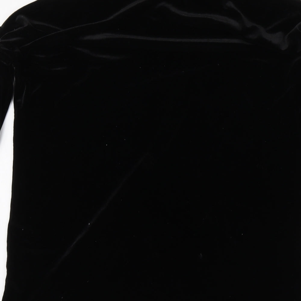 Missguided Womens Black Polyester Basic Blouse Size 6 High Neck