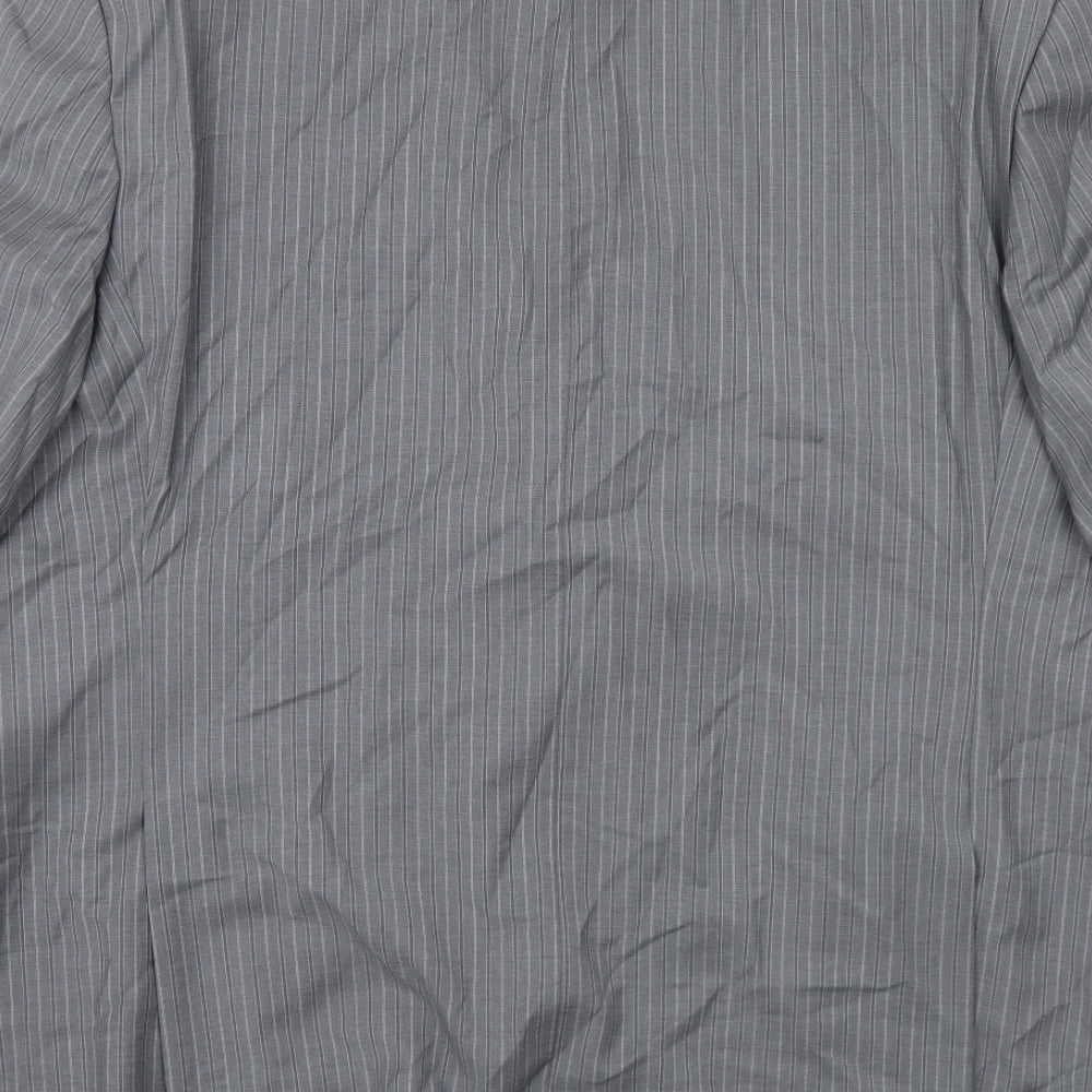 Digel Mens Grey Striped Wool Jacket Suit Jacket Size 48