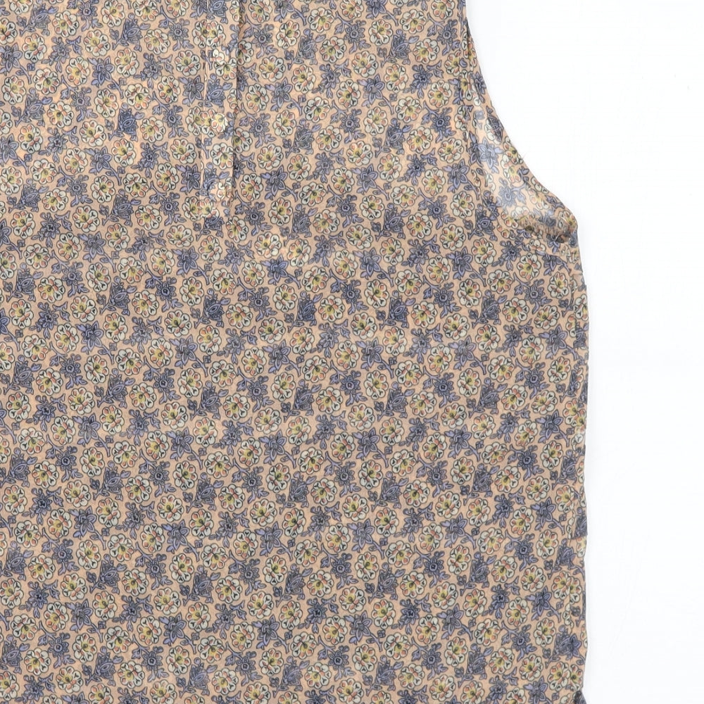 Topshop Womens Multicoloured Floral Polyester Basic Blouse Size 10 Collared