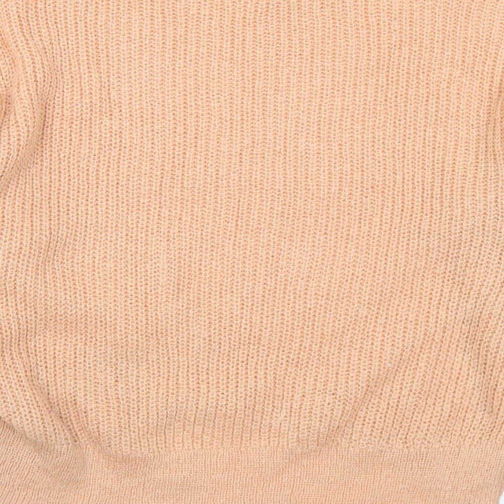 H&M Womens Orange Round Neck Acrylic Pullover Jumper Size S