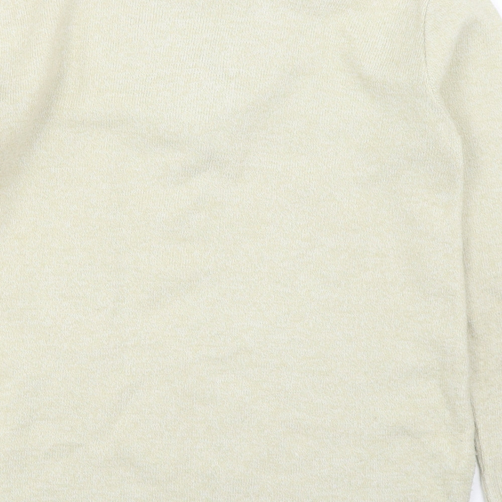 Pure & Natural Womens Beige V-Neck Acrylic Pullover Jumper Size S
