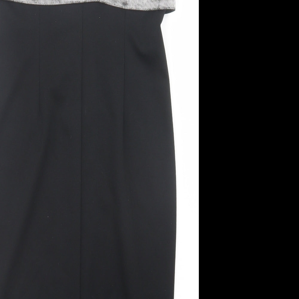 Papaya Womens Black Polyester Bodycon Size 10 Boat Neck Pullover