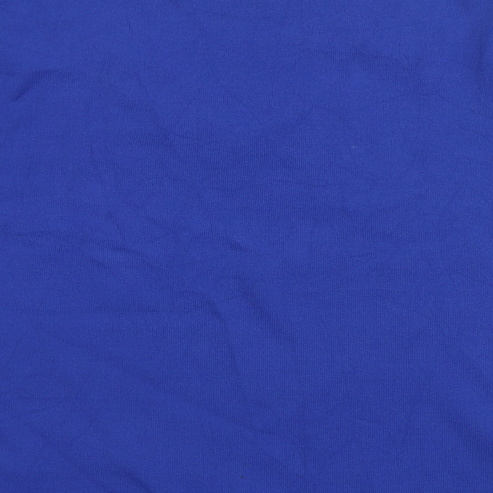 Preworn Womens Blue Viscose Basic T-Shirt Size XL V-Neck