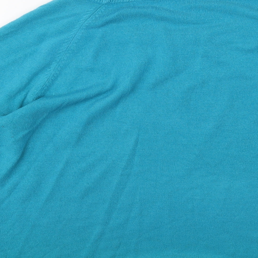 M&Co Womens Green Boat Neck Acrylic Pullover Jumper Size 18