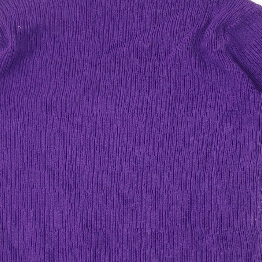 I/Text Womens Purple High Neck Viscose Pullover Jumper Size S