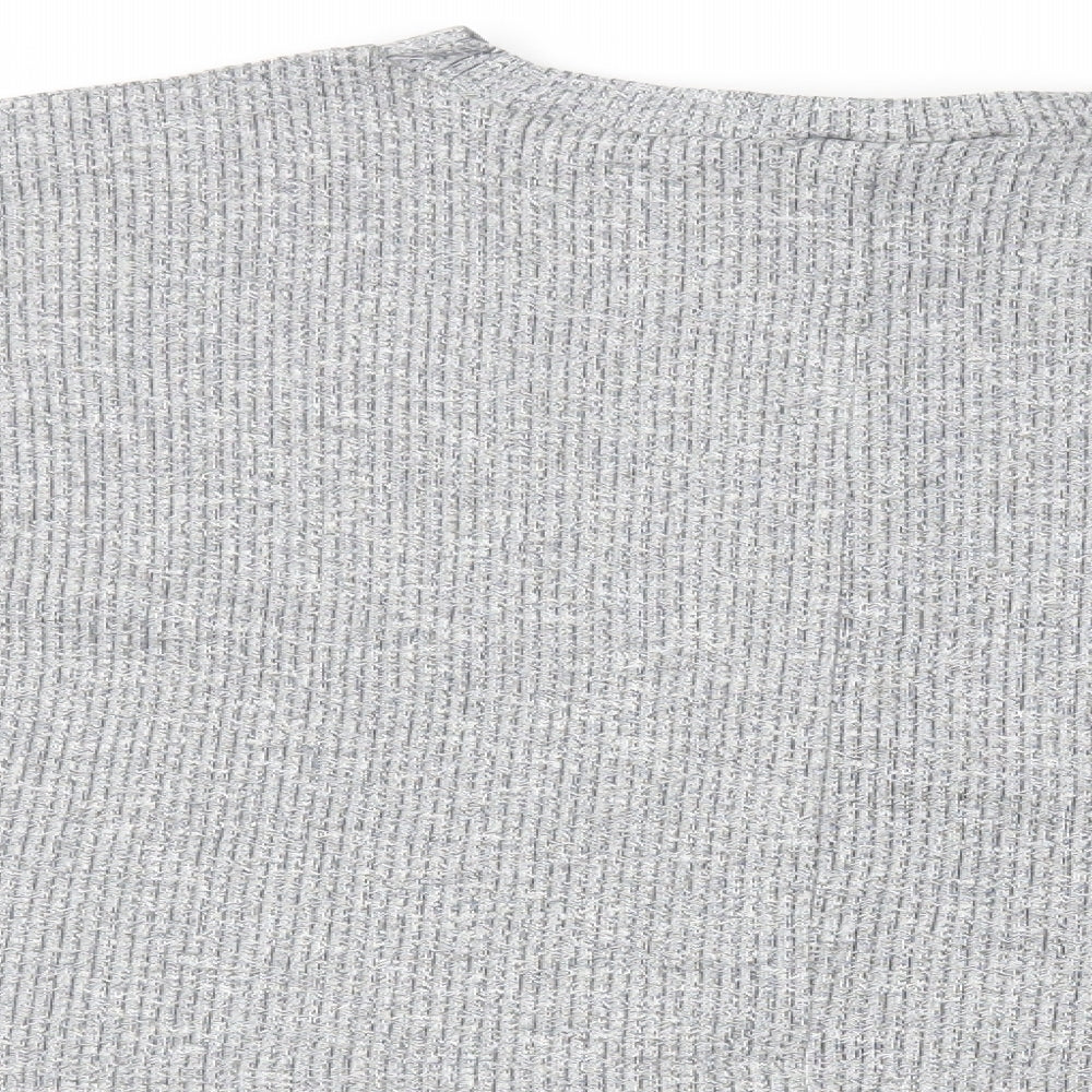 ASOS Womens Grey Viscose Cropped T-Shirt Size 8 Round Neck